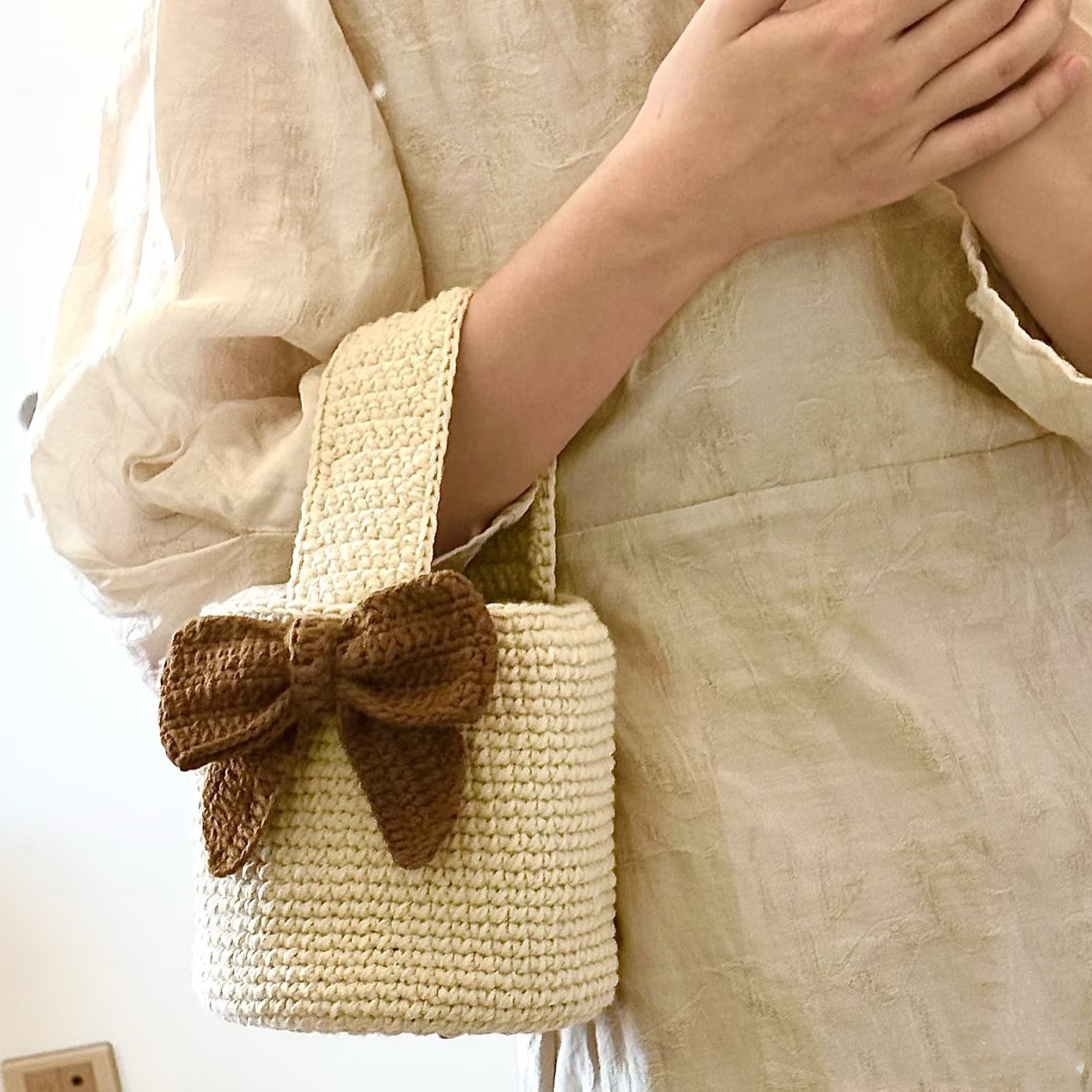 Crochet Butterfly Tote Bag